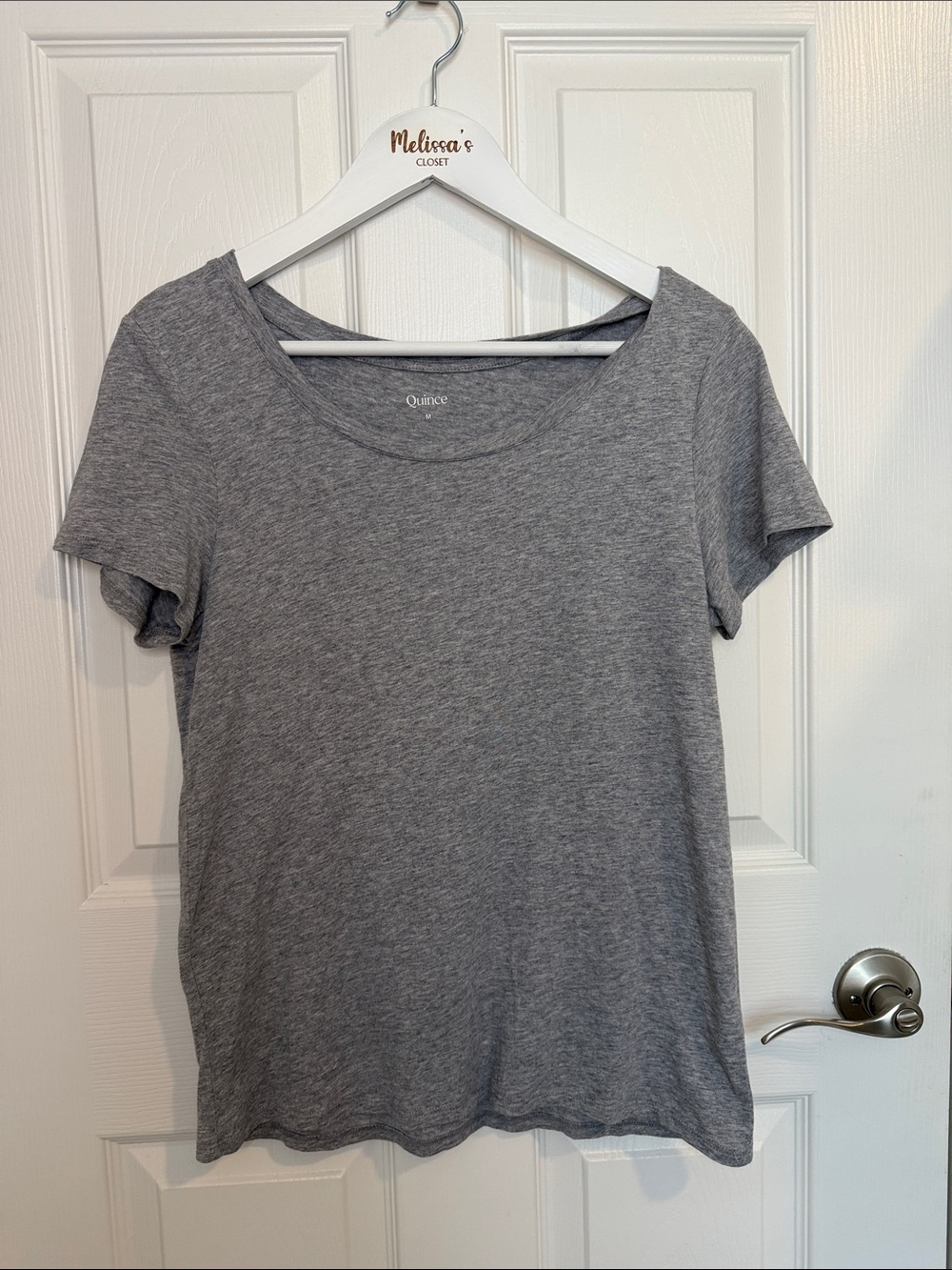 Quince Women's Scoop Neck Short Sleeve Tee - Gray Heather